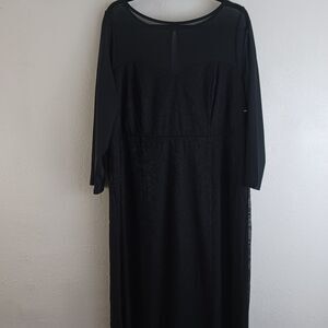 Torrid black long sleeve special ocasion long dress size 18